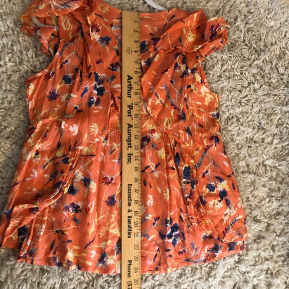 Haute Hippie Tribe Flowy Peplum Boho Flutter Sleeve Top Large - Picture 7 of 7